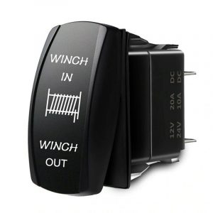 Winch IN-OUT Rocker Switch Waterproof 12V-24V (Blue)