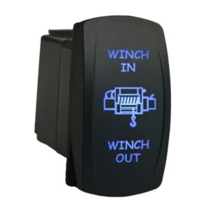 Electric Winch IN-OUT Rocker Switch Waterproof 12V-24V (Blue)