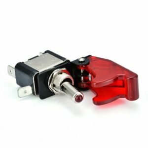 Safety Toggle Switch with Red Cover and LED 12V 20A