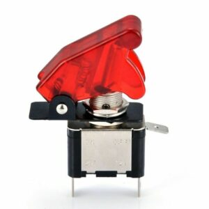 Safety Toggle Switch with Red Cover and LED 12V 20A