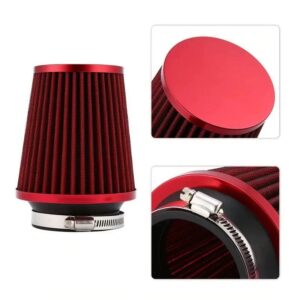 3 Inch Performance High Flow Cold Intake Cone Air Filter (Red)