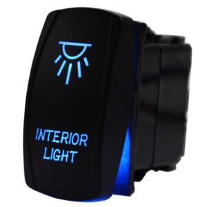 Interior Light Rocker Switch Waterproof 12-24V (Blue)